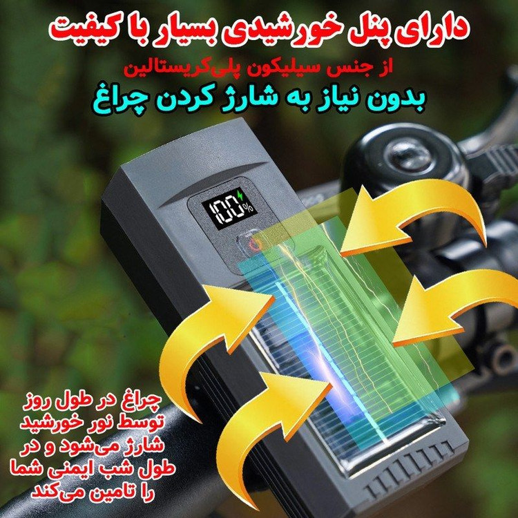 چراغ پنل خورشیدی جولو دوچرخه
